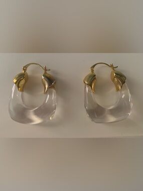 Gold & Clear Acrylic Earrings